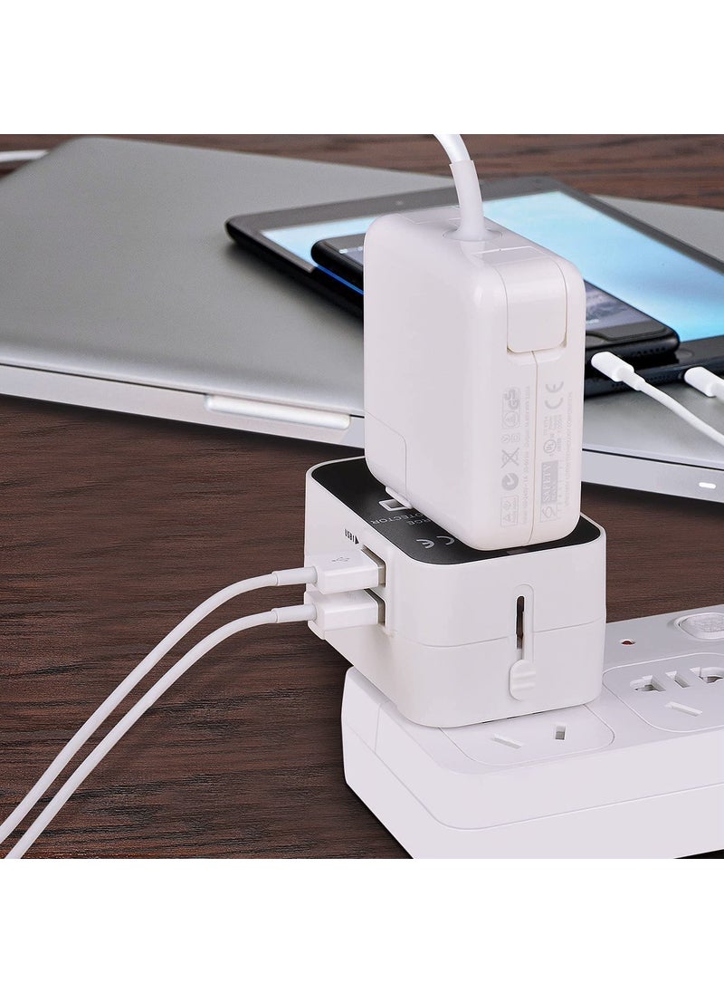 SINGH BROTHERS SINGH BROTHERS Universal Travel Adapter All in One Universal Power Wall Charger AC Power Plug Adapter Converter with 2 USB Charging Ports for USA EU UK AUS Cell Phone Laptop  - Image 2