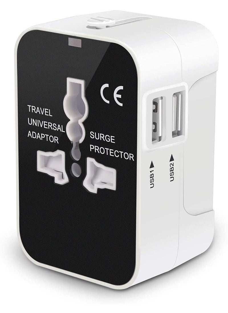 SINGH BROTHERS SINGH BROTHERS Universal Travel Adapter All in One Universal Power Wall Charger AC Power Plug Adapter Converter with 2 USB Charging Ports for USA EU UK AUS Cell Phone Laptop  - Image 1