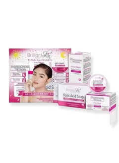Brilliant Skin Rejuvenating Set with Kojic Acid Soap – Fades Dark Spots & Clears Acne | Anti-Pigmentation Skincare Kit