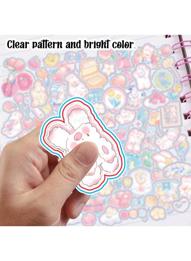 فنبلاست مجموعة ملصقات فان بلاست كاواي من بلاستيك بي في سي، 16 ورقة (100+ قطعة) ثلاثية الأبعاد للبنات، ملصقات جمالية، تدوين يوميات، سكرابوكينغ، لطيفة (Peachwish-4×4=16 ورقة ذاتية اللصق، حائط، 10 سم، 19 سم) - Image 5