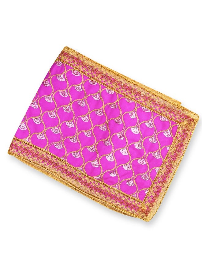 Aksharveda Mata Chunri – Pink with Decorative Work | Sacred Cloth for Navratri, Durga Puja and Daily Worship - Image 5