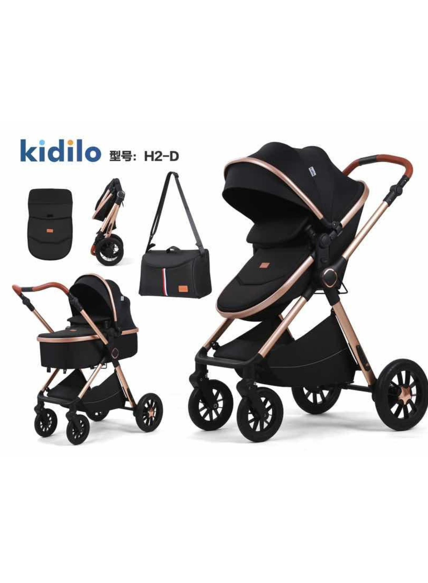 Premium Kidilo Baby Stroller with Adjustable Recline, Compact Fold, Smooth Suspension, and Parent-Friendly Features – Travel Pram with Large Storage Basket, Comfortable Seat, and Easy Maneuverability