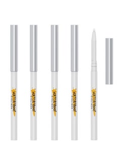 5Pcs White Eyeliner Pen, Eyebrow Pen,Eye Shadow Pencil, Lip Line Pen, Eyelid Pad, Pencil Makeup Set Tool