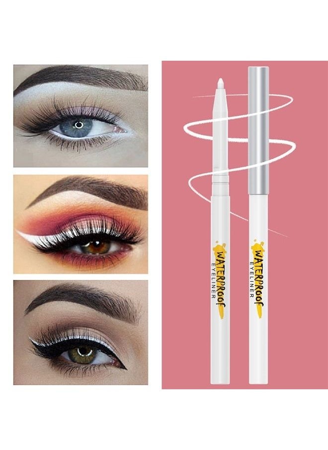 Kaiqikaixi - 5Pcs White Eyeliner Pen, Eyebrow Pen,Eye Shadow Pencil, Lip Line Pen, Eyelid Pad, Pencil Makeup Set Tool - Image 1