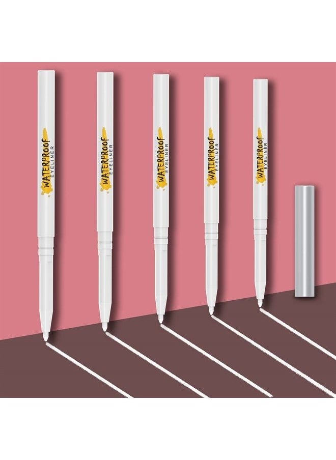 Kaiqikaixi - 5Pcs White Eyeliner Pen, Eyebrow Pen,Eye Shadow Pencil, Lip Line Pen, Eyelid Pad, Pencil Makeup Set Tool - Image 1