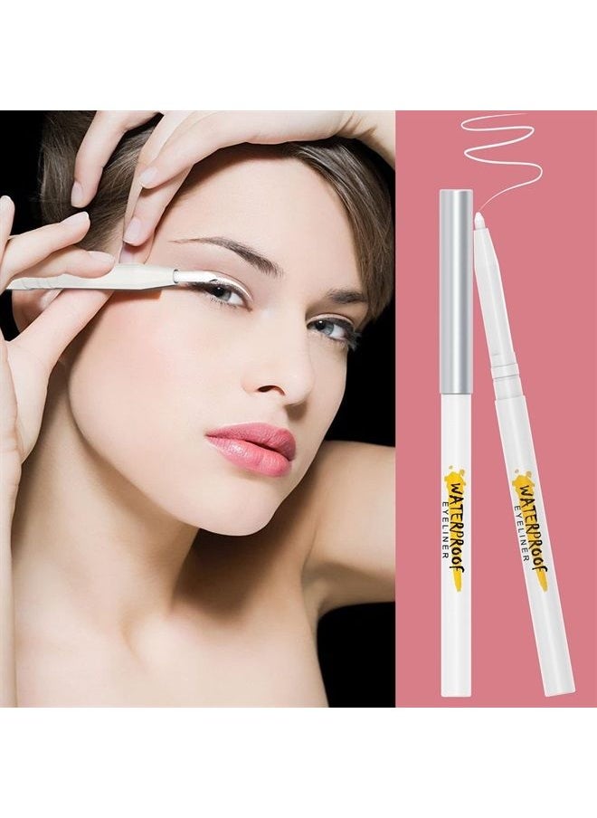 Kaiqikaixi - 5Pcs White Eyeliner Pen, Eyebrow Pen,Eye Shadow Pencil, Lip Line Pen, Eyelid Pad, Pencil Makeup Set Tool - Image 1