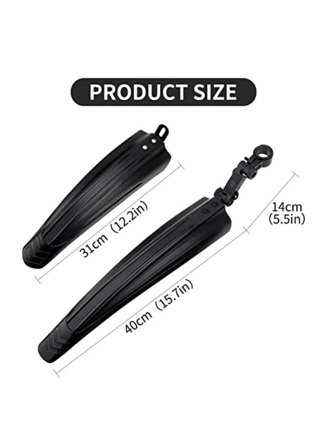 Generic TERRIFI Bike Mudguard Set - Adjustable Bicycle Front and Rear Mud Guards for Mountain and Road Bikes - Fits Wheel Sizes 20"-28"  - Image 2