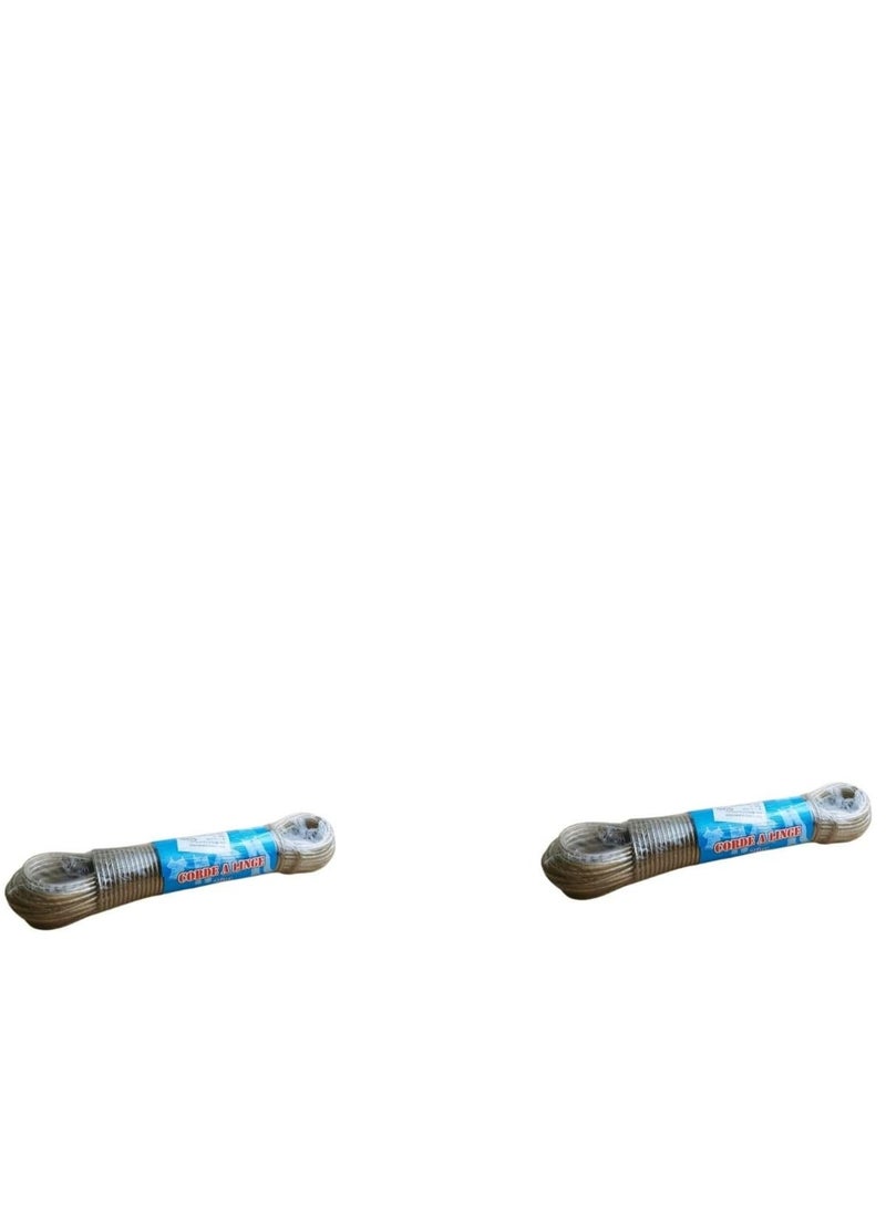 حبل غسيل ، قوة تحمل وأداء عالي (معدني 2 لفة مغطى ب PVC 20 متر عدد)