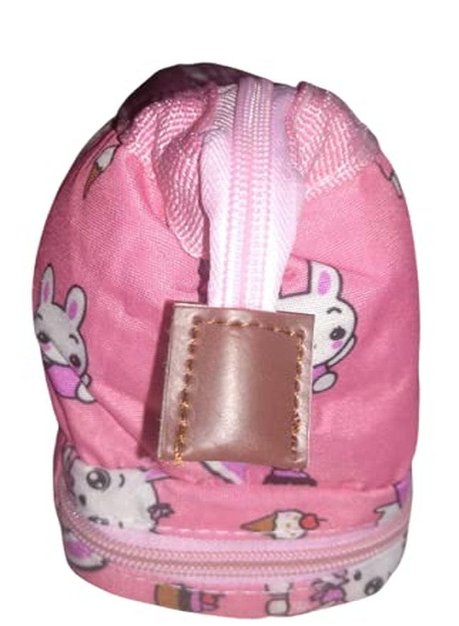 CONNECTWIDE Dual Side Zippered 3 Compartment New Vintage Floral Printed Cosmetic Bag Women Makeup Bags Female Zipper Cosmetics Bag Portable Travel Makeup Pouch Makeup Bag Travel Handbag (Pink) - Image 3