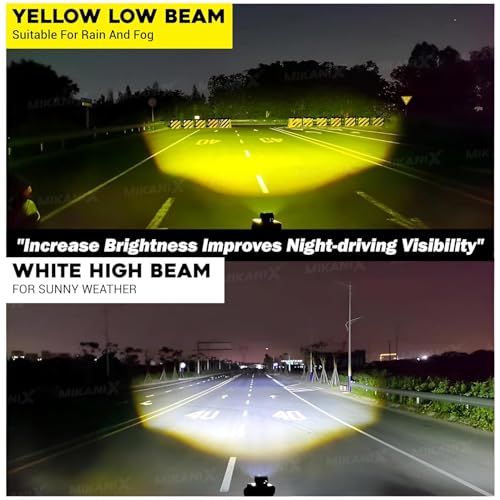 OBEROI'S TRADERS Waterproof LED Fog Light Lens Projector With HD Lens Super Bright Dual Color White | Yellow With High & Low Beam For All Motorbike, Scooty & ATVs - Image 2