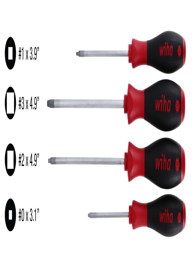ويها مفكات Wiha 35894 SoftFinish Cushion Grip، طرف مربع، مجموعة من 4 قطع، رقم 0، 1، 2 و3 - Image 4
