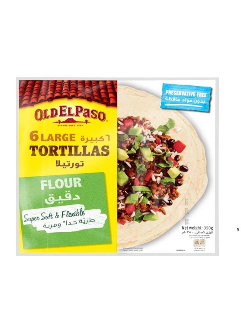 Old El Paso Large Soft Flour Tortilla Wraps 6x58g  - Image 1