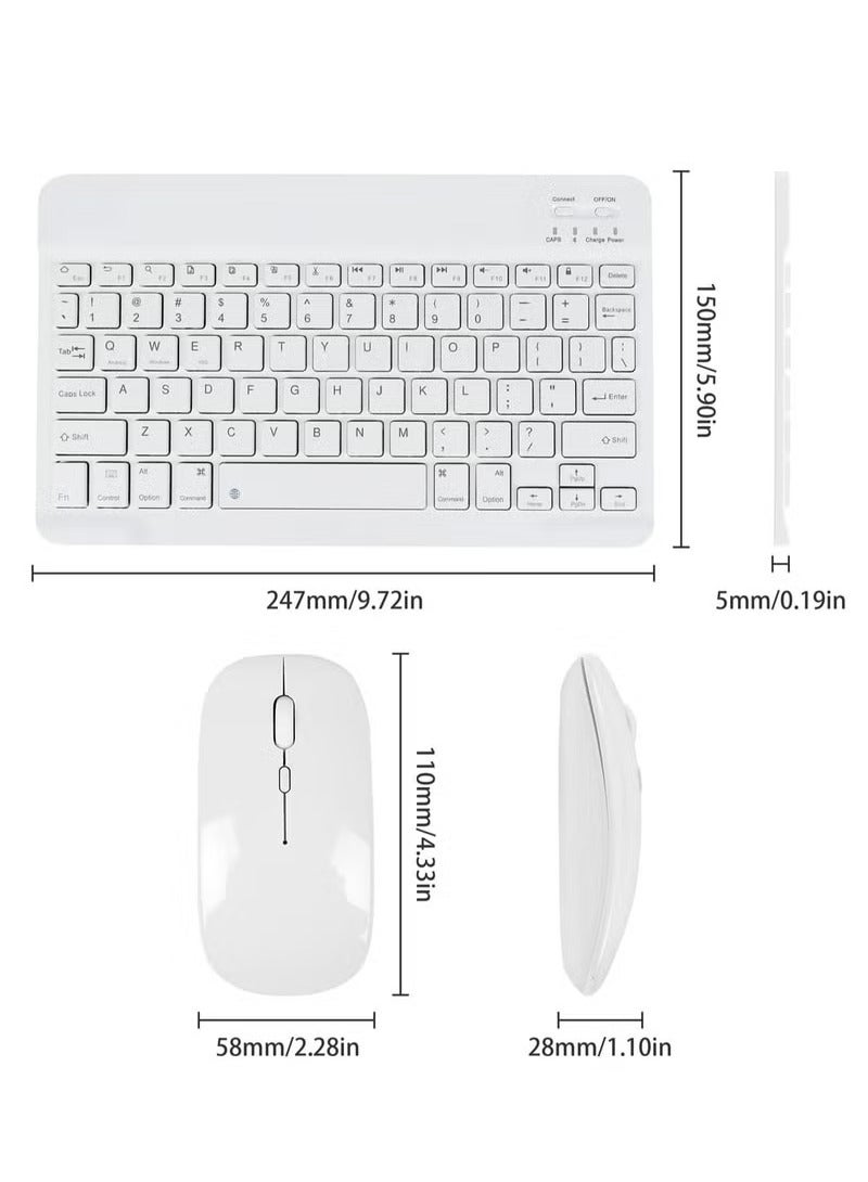 Universal Wireless Keyboard & mouse combo with English ultra slim design compatible with Android Apple iPad IOS Windows & Mac  (White)  - Image 4