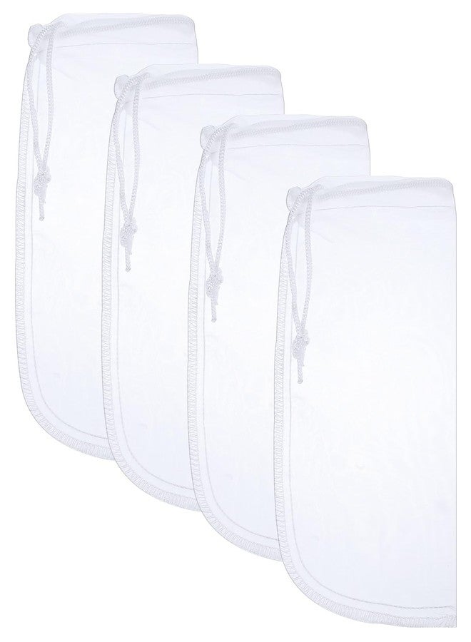 Xosjska 4 Pack Aquarium Filter Bags Fine Mesh Bag Filter Sock Nylon Aquarium Media Bag Reusable Extra Fine Filters Bags 180 Mesh Pouch Drawstring for Impurities Activated Carbon,White - Image 1