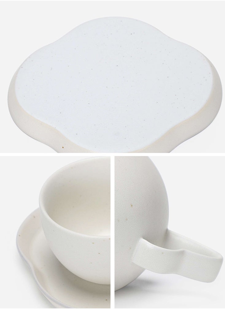Perfii Set of 4 250ml Ceramic Coffee Cups with Comfortable Handle, Perfect for Coffee, Flat White, Latte, Espresso and Tea  - Image 4