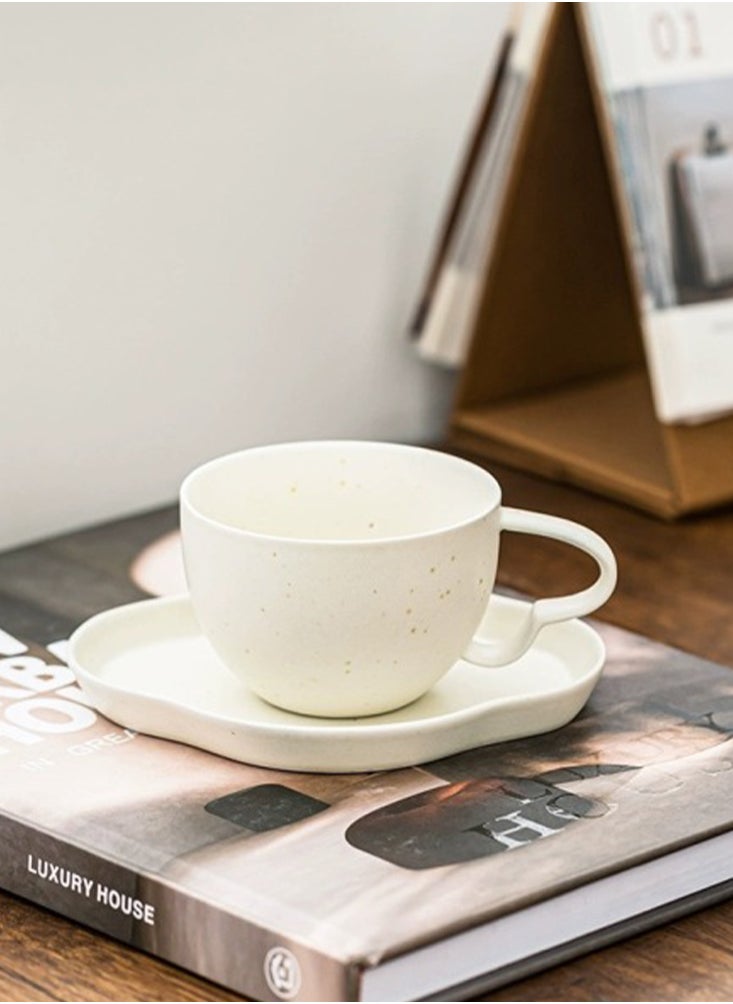 Perfii Set of 4 250ml Ceramic Coffee Cups with Comfortable Handle, Perfect for Coffee, Flat White, Latte, Espresso and Tea  - Image 5