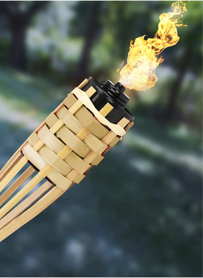 AL SANIDI - Bamboo Camp Lighting Torch, Bamboo wicker Lamp, Beige Light, Size 90 Cm - Image 1