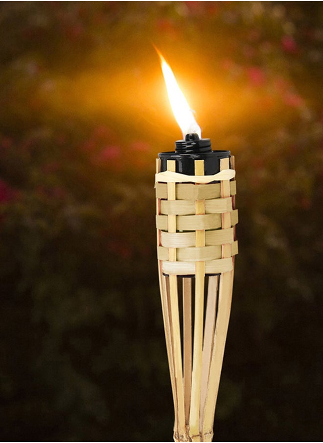 AL SANIDI - Bamboo Camp Lighting Torch, Bamboo wicker Lamp, Beige Light, Size 90 Cm - Image 1