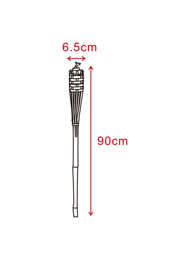 AL SANIDI - Bamboo Camp Lighting Torch, Bamboo wicker Lamp, Beige Light, Size 90 Cm - Image 1
