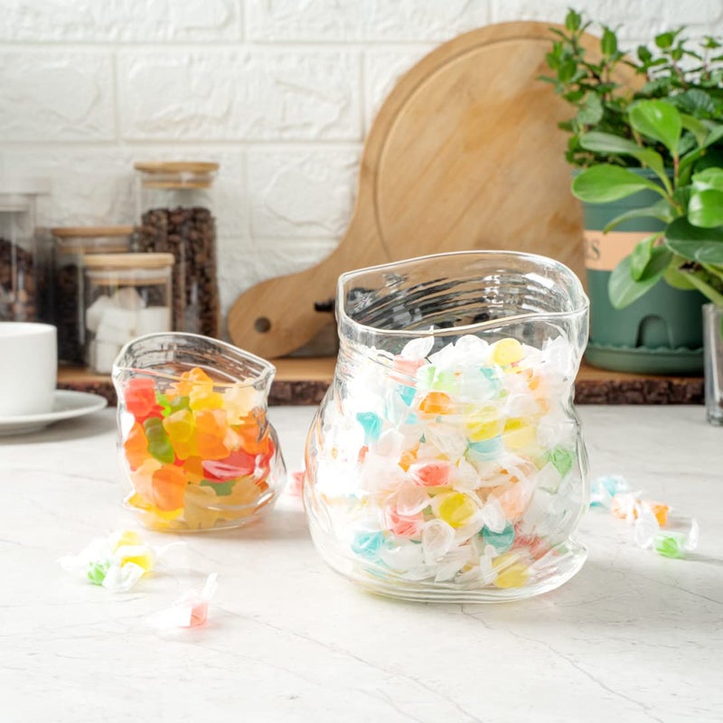 Restaurantware Restaurantware-22 Ounce Unzipped Bag Bowl  1 Small Glass Bag - Realistic Crinkled Edges  Serve Candy  Popcorn  or Nuts  Clear Glass Bag Bowl  Dishwashable  Flat Base - Image 5