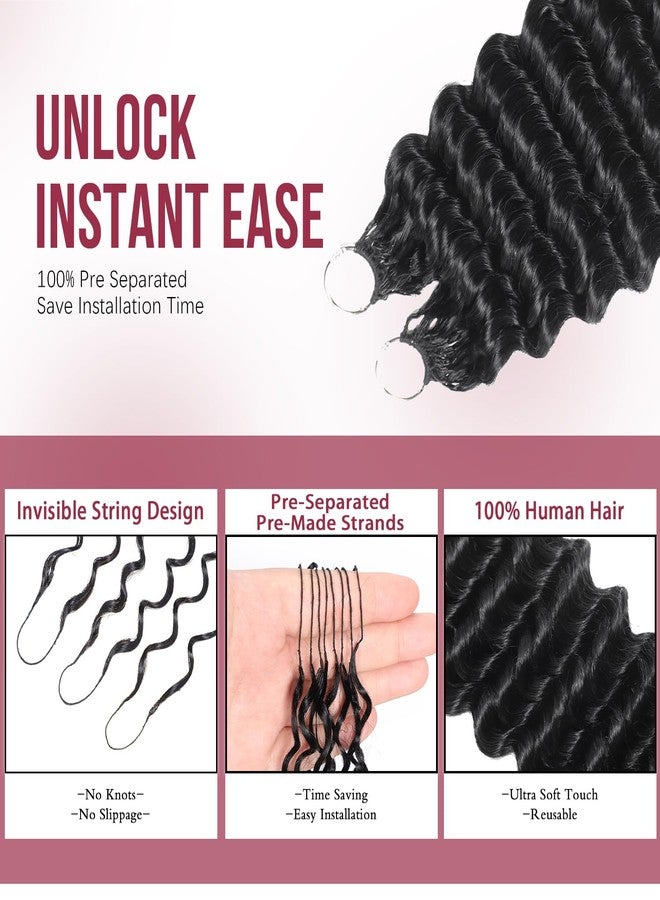 MORRIS Miracle Knots Crochet Human Hair Deep Wave for Black Women,18 Inch 60g Pre-Separated Invisible Feather Crochet Hair Extensions - Image 2