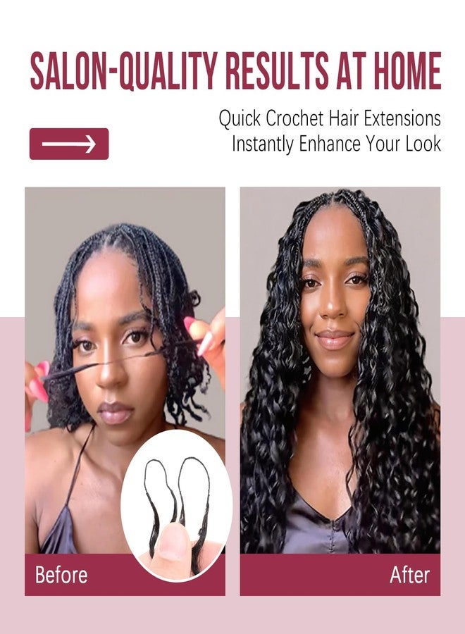 MORRIS Miracle Knots Crochet Human Hair Deep Wave for Black Women,18 Inch 60g Pre-Separated Invisible Feather Crochet Hair Extensions - Image 4