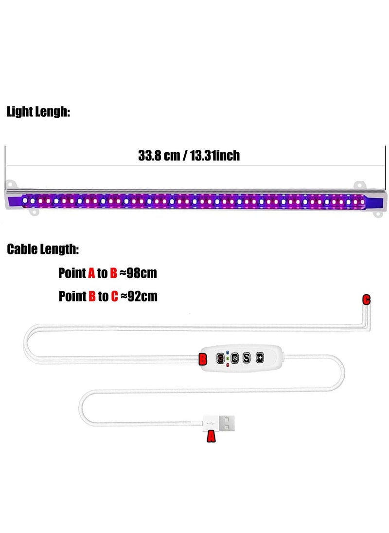 SYOSI - SYOSI LED Plant Grow Light Strips, Full Spectrum Grow Light for Indoor Plants with Auto ON and Off Timer, 10 Dimmable Levels with 48 LEDs, Sunlike Grow Lamp for Seedlings Hydroponics - Image 1