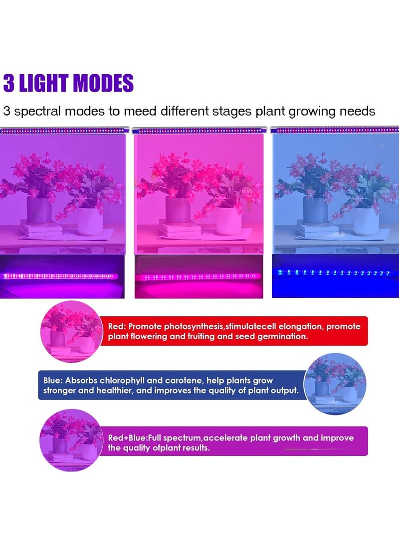 SYOSI - SYOSI LED Plant Grow Light Strips, Full Spectrum Grow Light for Indoor Plants with Auto ON and Off Timer, 10 Dimmable Levels with 48 LEDs, Sunlike Grow Lamp for Seedlings Hydroponics - Image 1
