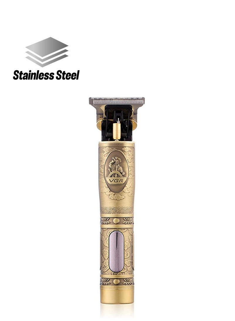 VGR V091 Professional Rechargeable Electric Hair Trimmer With Metal Blade Gold - Image 1