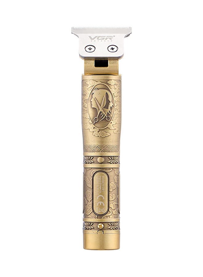 VGR V091 Professional Rechargeable Electric Hair Trimmer With Metal Blade Gold - Image 2