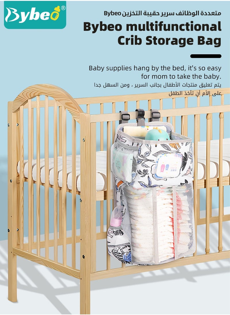 Bybeo 2 PCS Hanging Baby Diaper Caddy Organizer with A Diaper Storage Bag, Diaper Stacker, Hanging Diaper Organizer for Changing Table and Crib, Diaper Changing Station Organizer Storage for Baby Stuff  - Image 2