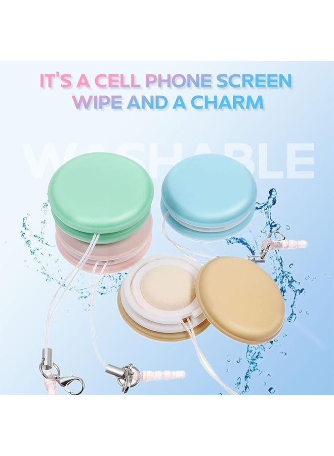 4PCS Macaron Mobile Phone Screen Wipe, with Portable Keychain, Glasses and Smartphones Screen Cleaning Tools, Camera Lens Cleaning Ball  - Image 3