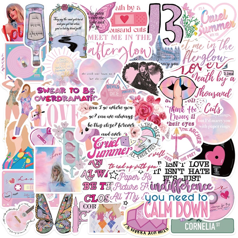 Generic 50pcs Taylor Swift Album Stickers, Waterproof DIY Luggage Guitar Notebook UU156 