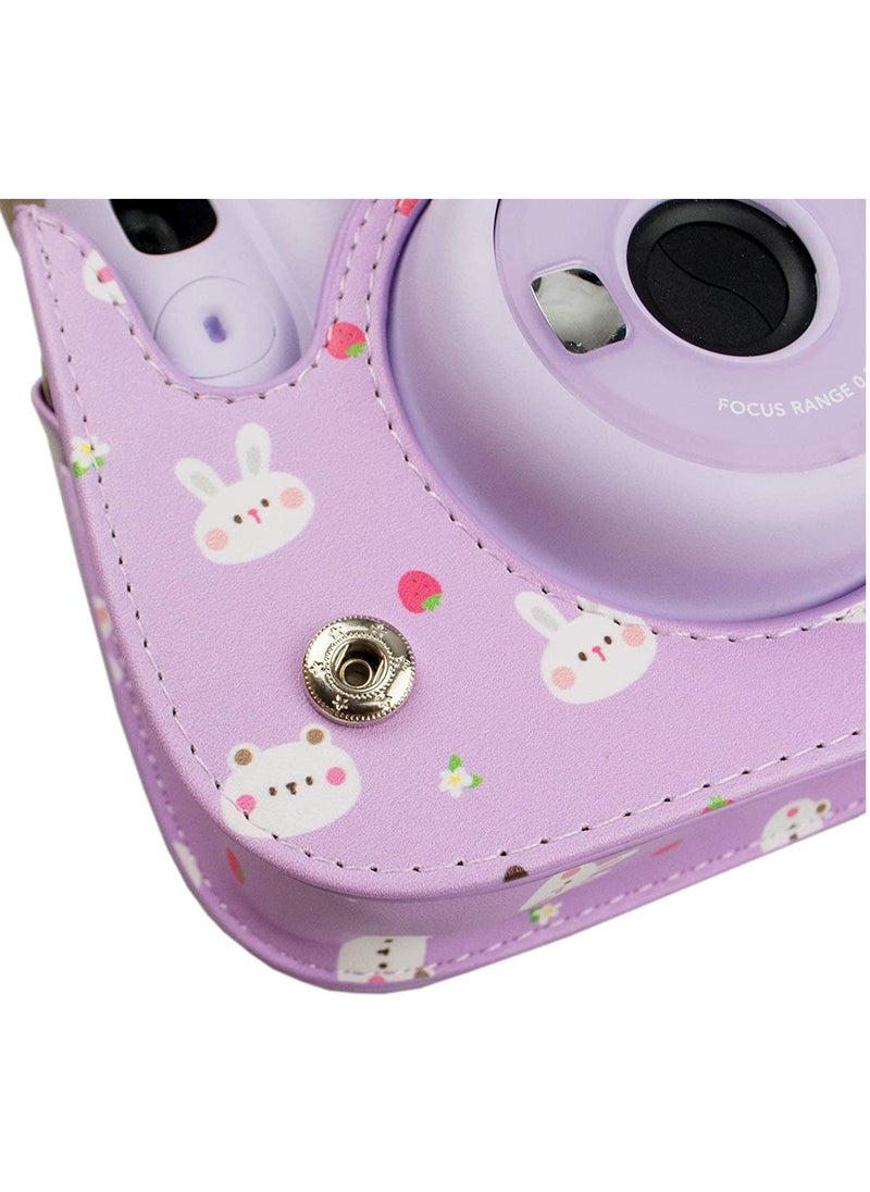 SYOSI PU Leather Mini 11 Cover, Fujifilm Instax Mini 11/Mini 9/Mini 8/Mini 8+ PU Face Vintage Camera Bag Cover Camera Bag with Adjustable Shoulder Strap  - Image 5