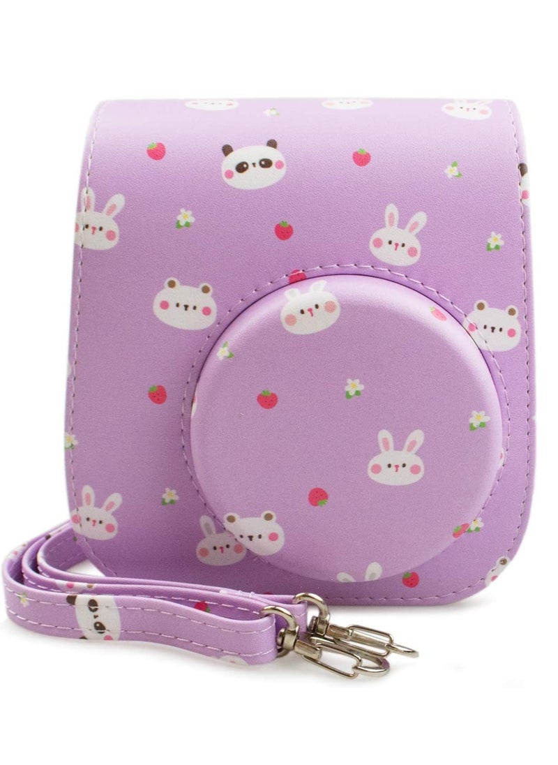 SYOSI PU Leather Mini 11 Cover, Fujifilm Instax Mini 11/Mini 9/Mini 8/Mini 8+ PU Face Vintage Camera Bag Cover Camera Bag with Adjustable Shoulder Strap  - Image 2