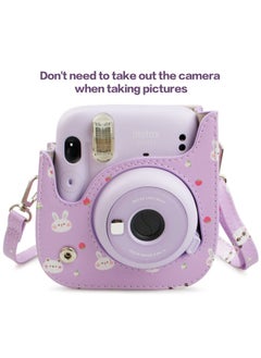 SYOSI PU Leather Mini 11 Cover, Fujifilm Instax Mini 11/Mini 9/Mini 8/Mini 8+ PU Face Vintage Camera Bag Cover Camera Bag with Adjustable Shoulder Strap  - Image 3