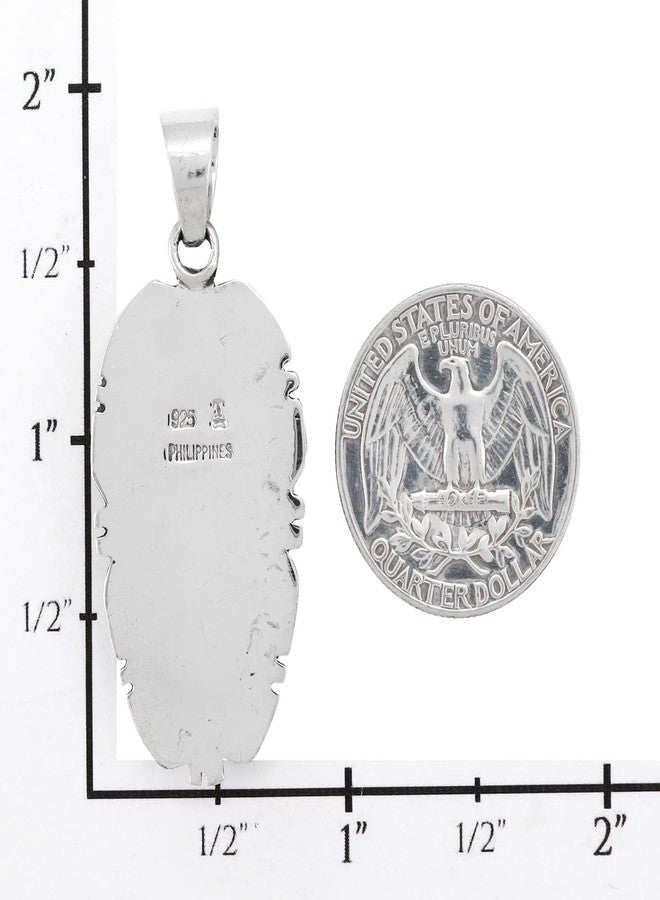 Turquoise Network Turquoise Pendant Necklace 20" Sterling Silver 925 Genuine Gemstones (Turquoise) - Image 3