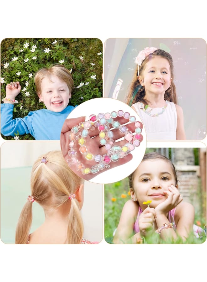110pcs Acrylic Beads Cute Transparent Flower Love Star Beads for Bracelets Necklaces Hair Accessories Phone Lanyard Wrist Strap Jewelry Making DIY Crafts - Image 5