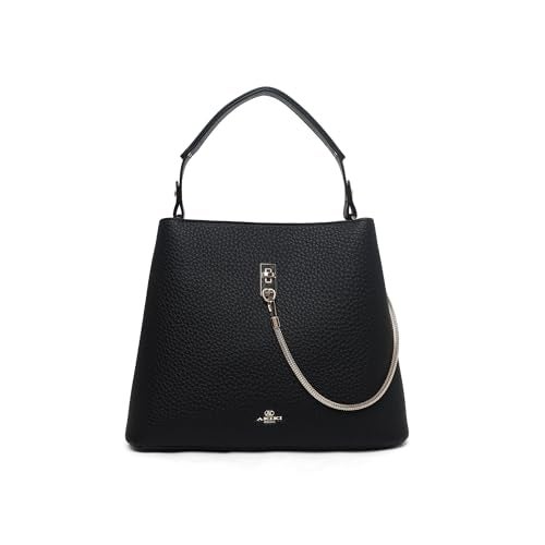 Akiki London Women's Thames Bucket Bag|Statement Chain Detail|Premium textured fabric|Adjustable and Detachable Strap|Internal Zip Pocket|Everyday Handbag for Women - Image 1