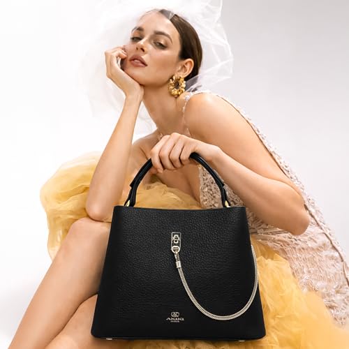 Akiki London Women's Thames Bucket Bag|Statement Chain Detail|Premium textured fabric|Adjustable and Detachable Strap|Internal Zip Pocket|Everyday Handbag for Women - Image 2