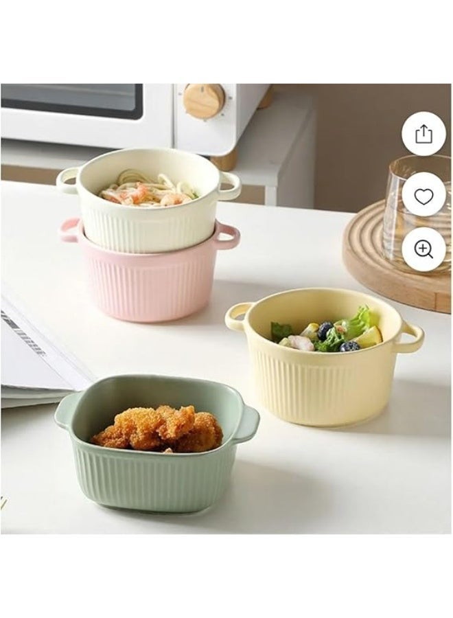 Serve your favorite dishes with elegance using this Porcelain Bowl with Side Handle designed for both style and practicality. Multicolor - Image 5