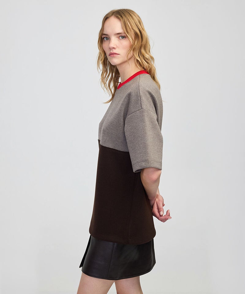 Ipekyol Contrast Collar Color-Block Sweatshirt - Image 3