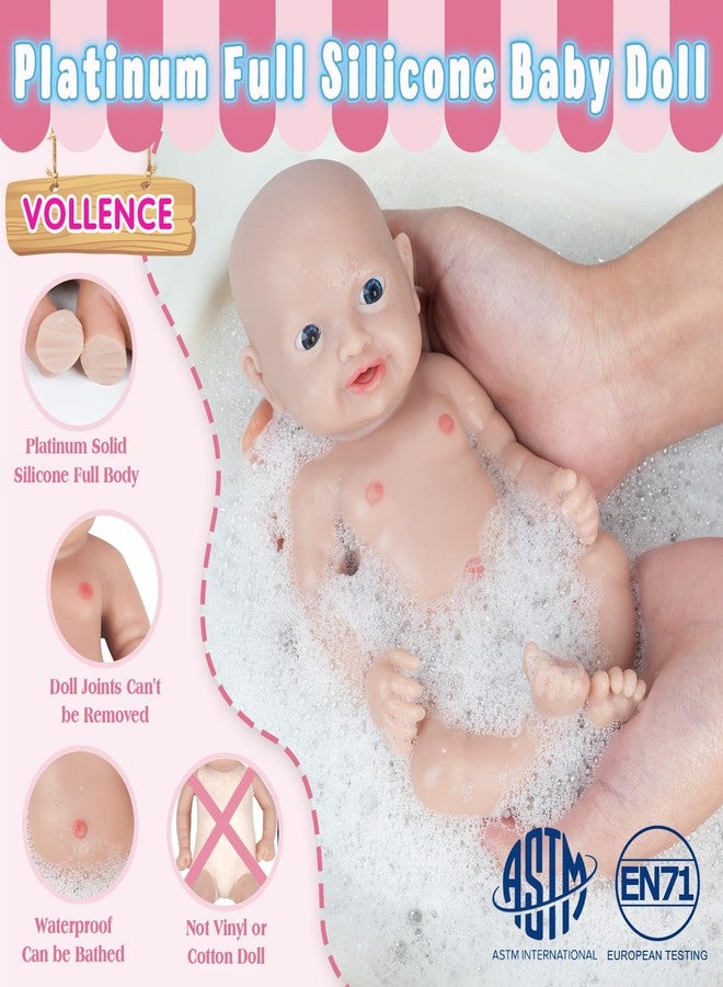 Vollence 8 inch Mini Silicone Baby Preemie Tiny Realistic Baby Doll Real Life Newborn Miniature Silicone Babies Doll for Kids - Girl - Image 3