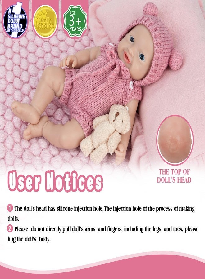 Vollence 8 inch Mini Silicone Baby Preemie Tiny Realistic Baby Doll Real Life Newborn Miniature Silicone Babies Doll for Kids - Girl - Image 2