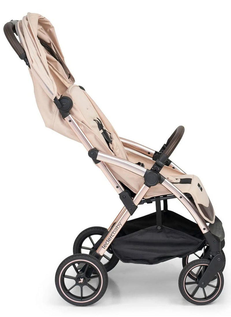 leclerc Leclerc Influencer XL Foldable Stroller - Sand Chocolate, for 6M-5Y Kids, Adjustable Backrest, 5-Point Harness, Large Wheels  - Image 4