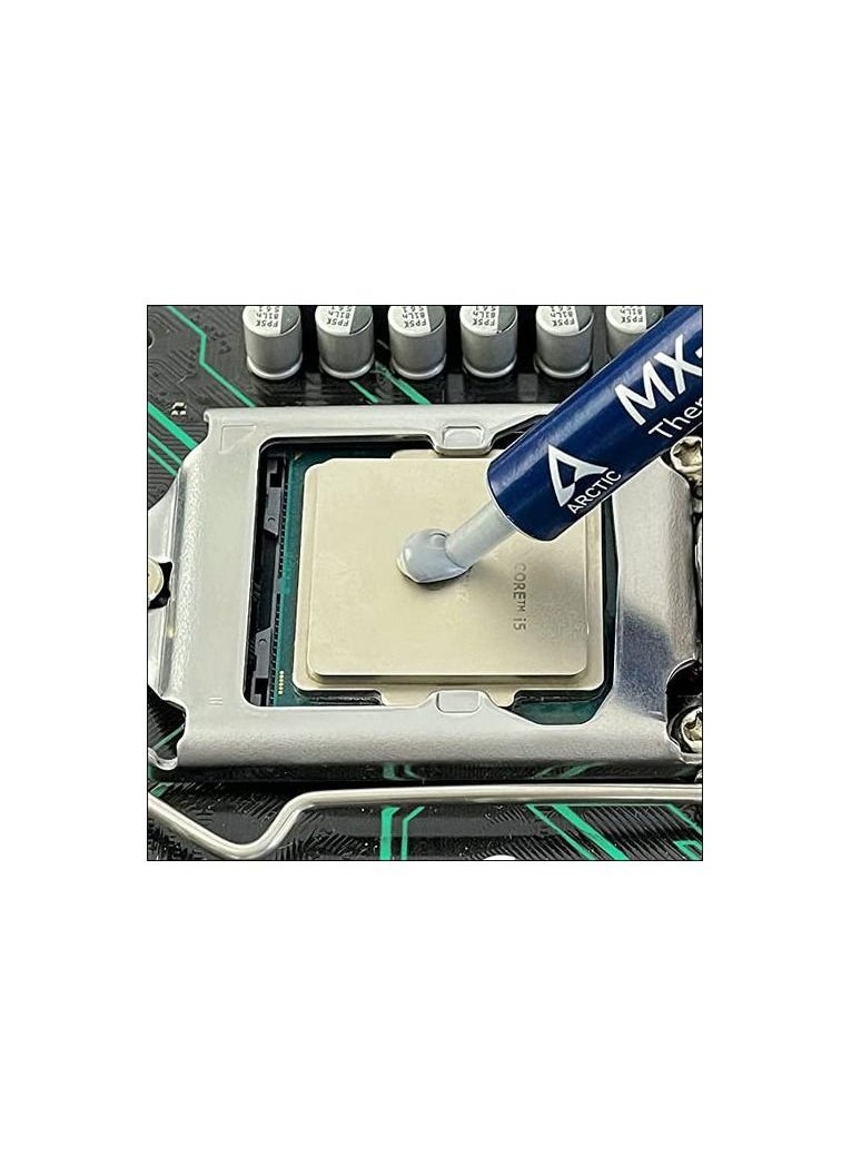 ماركة غير محددة - MX-4 (4 جم) - معجون حراري عالي الأداء لجميع المعالجات (CPU، GPU - PC، PS4، XBOX)، موصلية حرارية عالية جدًا، متانة طويلة، تطبيق آمن، غير موصل، غير سعوي - Image 1