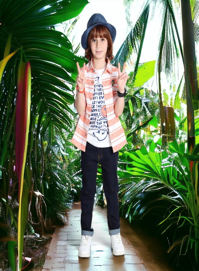 تشويس طقم ولادي قطعتين (قميص مع تيشيرت بدون أكمام) (العمر 7 سنوات) - تصميمات 2024 - خامات ناعمة وألوان نابضة بالحياة لمظهر أنيق ومريح, الان لدى 🌈 تشويس - Image 5