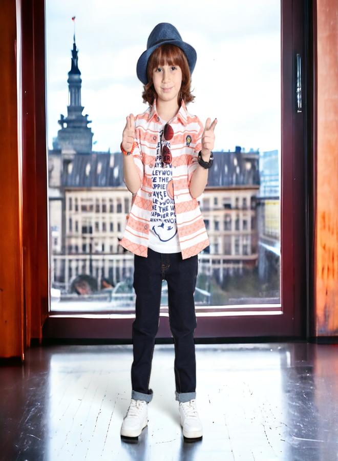 تشويس طقم ولادي قطعتين (قميص مع تيشيرت بدون أكمام) (العمر 7 سنوات) - تصميمات 2024 - خامات ناعمة وألوان نابضة بالحياة لمظهر أنيق ومريح, الان لدى 🌈 تشويس - Image 4