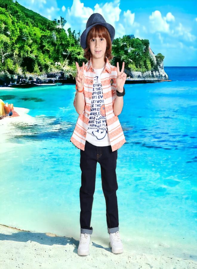 تشويس طقم ولادي قطعتين (قميص مع تيشيرت بدون أكمام) (العمر 7 سنوات) - تصميمات 2024 - خامات ناعمة وألوان نابضة بالحياة لمظهر أنيق ومريح, الان لدى 🌈 تشويس - Image 2