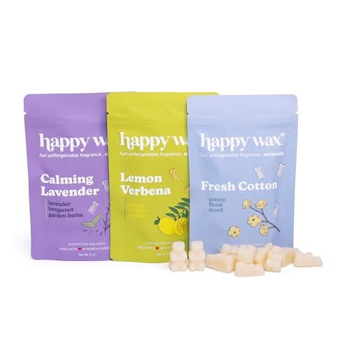 Happy Wax Fresh Mix Collection Premium Scented Non-Toxic, Pet-Friendly Wax Melts - 6 oz Set with Cotton, Lemon Verbena, and Calming Lavender Scents - Image 1